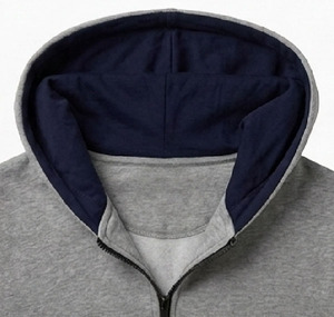 High Quality Custom Logo Men Athletic Zip Up Hoodie Heavyweight Fleece Sweatshirt Contrast Stripes Winter Sportswear <b>Tracksuit</b> - Product Image 3