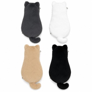 <b>Plush</b> Cat Shaped Polyester Pencil Case Bag Zipper Pencil Pouch Portable <b>Large</b> Capacity for School Travel Cute Stationery Gift - Product Image 5