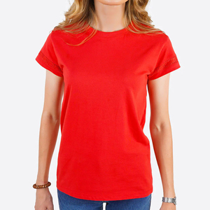 Women Round Neck T-Shirt Cotton Jersey Soft Knit Short Sleeve Casual Summer Wear Manufacturing for Export with Oem - Product Image 1