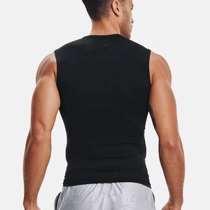 Mens Custom Eco-Friendly Breathable Sporty Tank <b>Top</b> Singlet 100% Polyester Seamless Undershirt <b>White</b> Muscle Vest - Product Image 2