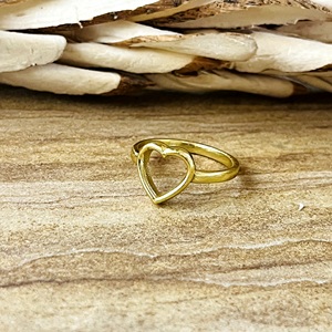 New Arrival Design Heart <b>Ring</b> <b>Dainty</b> Brass <b>Rings</b> Women 18k Gold Plated Minimalist Love Band Geometric Jewelry Wholesale/OEM/ODM - Product Image 4
