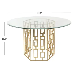 OEM Luxury Stainless Steel Coffee <b>Table</b> Supplier for International BuyersModern Round Coffee <b>Table</b> with Gold Metal Base - Product Image 1
