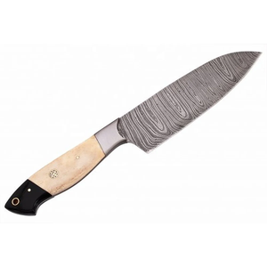 Couteau de chef artisanal en acier Damas, outil de cuisine professionnel, lame aiguisée de qualité supérieure, manche en os, conception OEM personnalisée - Product Image 3