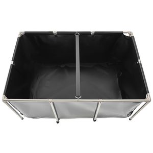 Vasca per Pesci Rettangolare Fuori Terra da 270 Galloni in PVC Trasparente per Koi e Pesci Rossi, con Pannello di Visualizzazione in Acciaio Inox e Motivo Circolare in Tela - Product Image 1