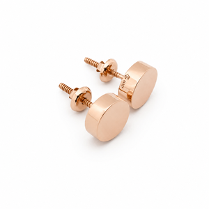 18K Rose Gold Moissanite Minimalist Round <b>Stud</b> <b>Earrings</b> for Women High Polish Classic Wedding Party Jewelry Gift - Product Image 4