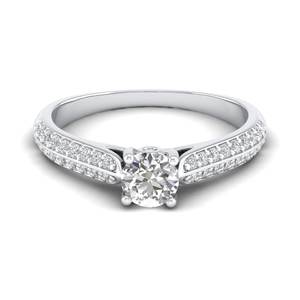 Bague de fiançailles REYES en moissanite de 0,76 carat, taille ronde, design original, en argent sterling 925, bijoux fins pour cadeaux de mariage - Product Image 1