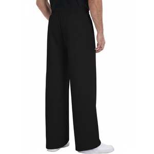 Men's Wide Leg Sweatpants Casual Loose <b>Fit</b> Drawstring Elastic Waist Full Length Solid Black Trousers - Product Image 6