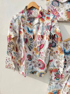 Cotton PJ Nightwear Women Handmade Night <b>Suit</b> Two Piece Set Cotton Sleepwear Gift - Product Image 2