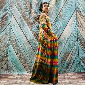 Robe Kimono de Maternité pour Femme, Col en V, Manches Longues, à Volants, en Dentelle, à Paillettes, Coupe Haute, pour Soirée Piscine, en Viscose/Coton Écologique - Product Image 4