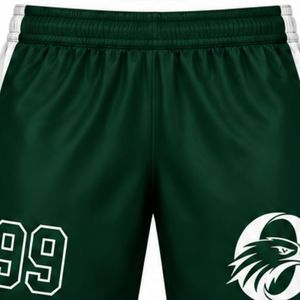Shorts de hockey sur glace sublimés verts pour hommes, en polyester rayé, vêtements de sport athlétiques, uniforme d'entraînement et de match pour équipe, vêtements de performance - Product Image 3