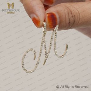 Pendentif initial M en diamant naturel, or jaune 14 carats, fait main, grand pendentif, bijoux fins, vente en gros, cadeau d'anniversaire - Product Image 5