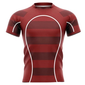 Camiseta de Rugby de Poliéster Estampada, Transpirable, Tejida, de Diseño Clásico, Nueva, de Alta Moda, OEM, Uniforme de Rugby Personalizado - Product Image 4
