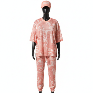 Conjunto de 2 Piezas de Malla para Mujer, Tela de Malla de Poliéster de 140 GSM, Transpirable, Color Durazno, Impresión por Sublimación, Logotipo Personalizado - Product Image 1