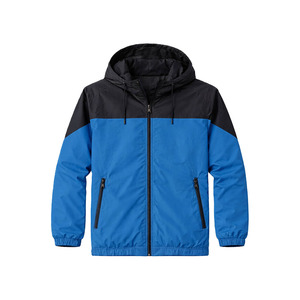 Color Blocking Hooded <b>Racer</b> <b>Jacket</b> Windproof Zipper Closure Casual Autumn Wear Regular Fit Full Sleeve - Product Image 4