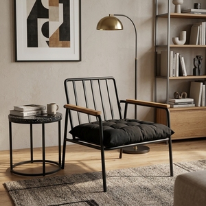 Coussins de chaise tuftés faits à la main avec liens, coussinets de siège carrés pour chaise de salle à manger, oreiller décoratif esthétique pour la maison, textiles de maison noirs, vente en gros - Product Image 5