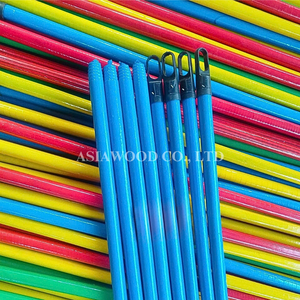 Bâton de balai en bois portable imperméable et écologique de haute qualité de 120cm avec revêtement en PVC coloré produit de nettoyage à domicile 2-en-1 - Product Image 2