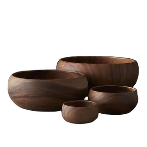 ชามไม้กระถินณรงค์ขัดเงาอย่างดี ทำด้วยมือ เป็นมิตรกับสิ่งแวดล้อม ใช้แล้วทิ้ง สำหรับเสิร์ฟสลัด ผลไม้ และผัก - Product Image 2