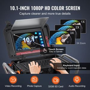 Telecamera Industriale Autolivellante per Ispezione Fognature da 100m/328ft con Touchscreen da 10.1" e Trasmettitore 512Hz con Contatore di Distanza (IP67) - Product Image 5
