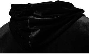 Jogging Hoodie Zipper Up Drop Shoulder Oversized <b>Sweatshirts</b> Zip Up <b>Velour</b> Velvet Black Hooded OEM Bulk Services Wholesale Buy - Product Image 3