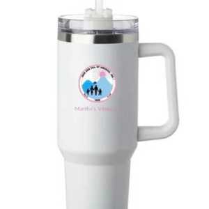Taza de Viaje Personalizada de Acero Inoxidable de 40 oz, Vaso Térmico Aislado con Asa, Logotipo de Jack and Jill Martha's Vineyard, Vasos con Aislamiento al Vacío - Product Image 4