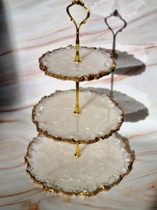 Designer Resin <b>Cake</b> <b>Stand</b> with Smooth Polished Finish for Luxury Dessert Presentation and Party Display - Product Image 5