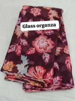 Tissu en organza floral en rayonne/polyester, séchage rapide, toucher ultra-doux, 70 g/m², largeur 43/44 pouces, pour robes et costumes pour femmes