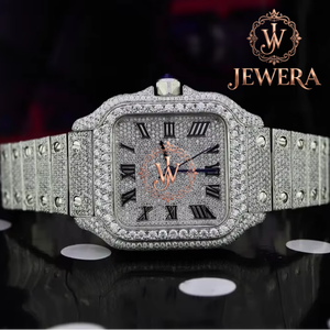 Montre analogique en acier inoxydable avec diamants en moissanite, style hip-hop moderne, mouvement mécanique automatique, artisanat haut de gamme, pour homme - Product Image 6