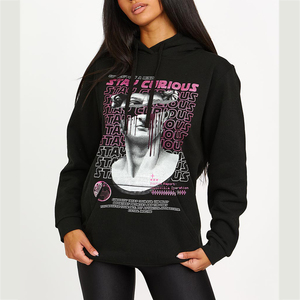 Sudadera con Capucha para Mujer, OEM, Poliéster y Algodón, Diseño Gráfico Informal, Personalizada con Serigrafía, Logotipo Personalizado, Ropa Urbana - Product Image 1