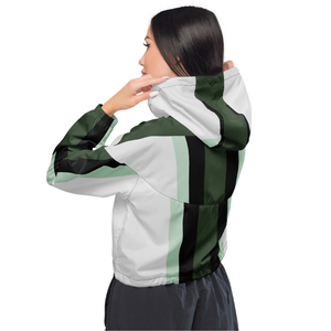 เสื้อแจ็คเก็ตวินด์เบรกเกอร์แบบครอปสำหรับผู้หญิง ซิป ¼ ตัว น้ำหนักเบา มีฮู้ด ซิปหน้า เสื้อคลุมออกกำลังกาย OEM ชุดกีฬา ผู้ผลิตขายส่ง - Product Image 2