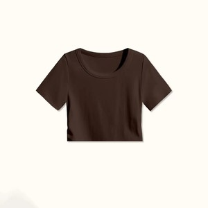 Women's Custom Screen Print Summer Cotton Women's Crop TOP T-Shirt Oversized Top Blank Shirt Women's Streetwear OEM ODM supplier - Product Image 3