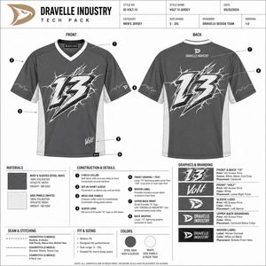 เสื้อกีฬาผู้ชายแบบโอเวอร์ไซส์ผ้าโพลีเอสเตอร์พร้อมลายปักหมายเลข 13 แบบสกรีนพิมพ์ - Product Image 6