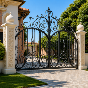 Custom Iron Courtyard Gate for Luxury Villas, Decorative Wrought Iron Entry Gate with Heavy Duty Steel and Powder Coated Finish - Product Image 3