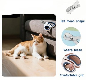 Coupe-ongles professionnel pour animaux de compagnie, pour chats, chiens et petits animaux, en acier inoxydable argenté, avec protection de sécurité, toilettage des animaux - Product Image 3