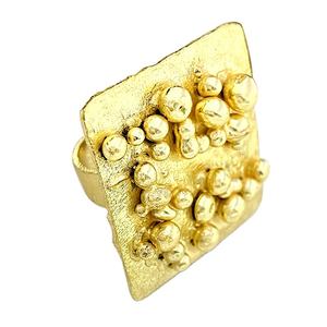 Handmade Rose Gold Plated <b>Statement</b> <b>Ring</b> SKU7110 Designer Stylish Dotted Bezel Setting Classic Brass Jewelry for Christians - Product Image 1