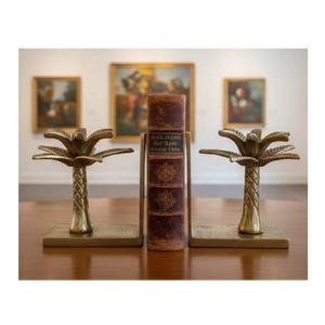 ที่คั่นหนังสือรูปต้นปาล์มสีทองทันสมัย ฐานอะลูมิเนียมหุ้มผ้าสักหลาดกันลื่น ขนาด 13 ซม. สำหรับตกแต่งโต๊ะทำงาน ใช้คั่นเอกสารและนิตยสาร - Product Image 5