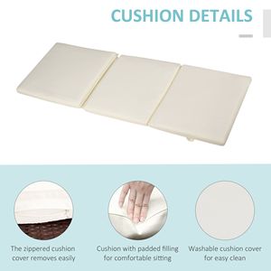 Sdraio da Patio con 5 Posizioni Regolabili dello Schienale, Cuscino, in Rattan PE per Esterni, Seduta Prendisole per Palestra 78 Pollici - Product Image 5