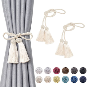 Cortinas de Alta Venta: Atados de Cortina Ticback de 4 Piezas, Hechos a Mano con Cuerda de Algodón, ¡Gran Oferta! - Product Image 2