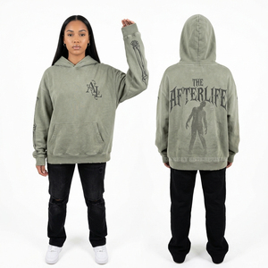 Sudadera con capucha gris cropped para mujer con lavado mineral, estampado de luna y silueta de zombi con pedrería brillante, dobladillo sin rematar, de forro polar, fabricante - Product Image 4