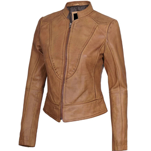 2026 High Quality Women's Genuine <b>Sheepskin</b> Ladies Women Real Genuine Biker Pakistan Leather <b>Jackets</b> - Product Image 5