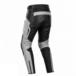Pantalones de cuero para motocicleta más vendidos con costuras reforzadas, cintura ajustable y acabado suave para conducción en carretera. - Product Image 4