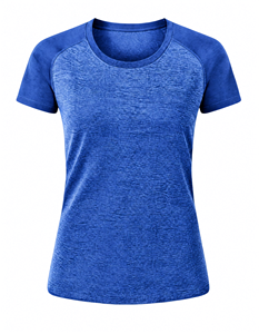 Haut de sport décontracté pour femme à manches courtes, col rond, motif géométrique, séchage rapide, tricoté 100 % polyester, personnalisable, collection printemps - Product Image 6