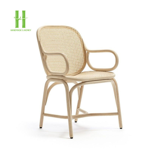 Factory Direct Price Modern Outdoor Eco-Friendly Durable Wicker Dining Chair <b>Backrest</b> School Restaurant Metal Rattan Home Office - Product Image 3