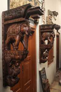 Wooden Art Deco Scenic Wall Bracket Big <b>Elephant</b> Statue Corbel for Birthday and Anniversary Home <b>Decor</b> - Product Image 2
