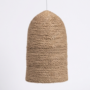 Lustre suspendu 100% fait main en jonc de mer naturel, abat-jour bohème à franges, lampe de plafond tressée ouverte, décoration intérieure - Product Image 1