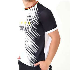 Maillot de football en polyester 100 % de haute qualité en gros, personnalisable, avec impression de nom et de lettres d'équipe, short extensible quatre directions, style Allemagne - Product Image 3