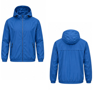 Veste coupe-vent pour homme, légère, décontractée, résistante à l'eau, avec fermeture éclair intégrale sur le devant, à capuche, vêtements de sport, fabrication sur mesure OEM ODM - Product Image 4