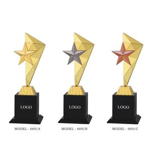 Stunning Golden Star Metal <b>Trophy</b> Elegant Star Shaped Dial Award For Sports Academics And Corporate Achievement Recognition - Product Image 2