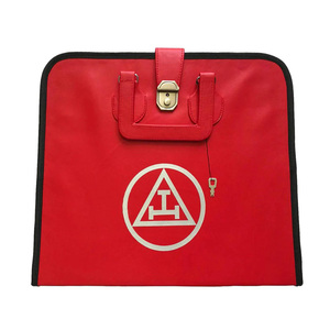 Estuche para Mandil Masónico del Capítulo Arco Real, Maletín de Regalia de Cuero PU Rojo para MM WM Provincial con Logotipo Personalizado - Product Image 1