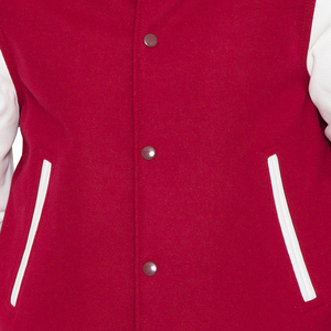 Winter Men's Stand Collar <b>Canvas</b> Varsity <b>Jacket</b> with Retro Sleeves Leather Custom Embroidered Logo - Product Image 5