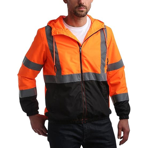 <b>Mens</b> <b>Reflective</b> High Visibility Safety <b>Jacket</b> Waterproof Workwear Coat for Construction Site Protection - Product Image 6